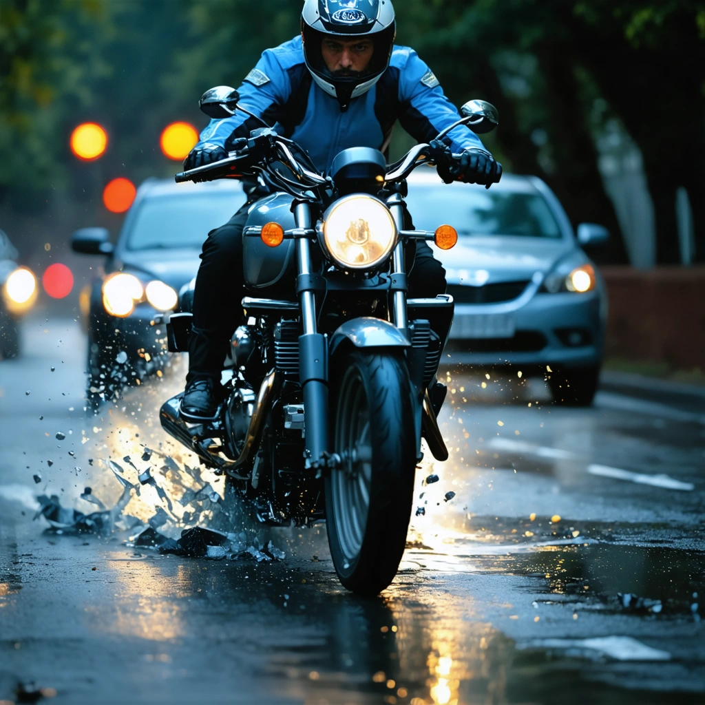 Motorcycle accident settlement illustration