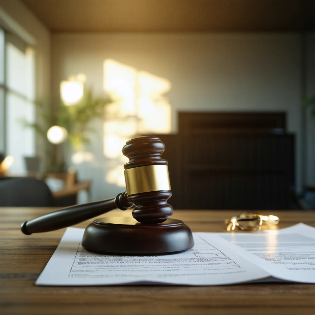 Lawyer reviewing documents for premises liability settlement