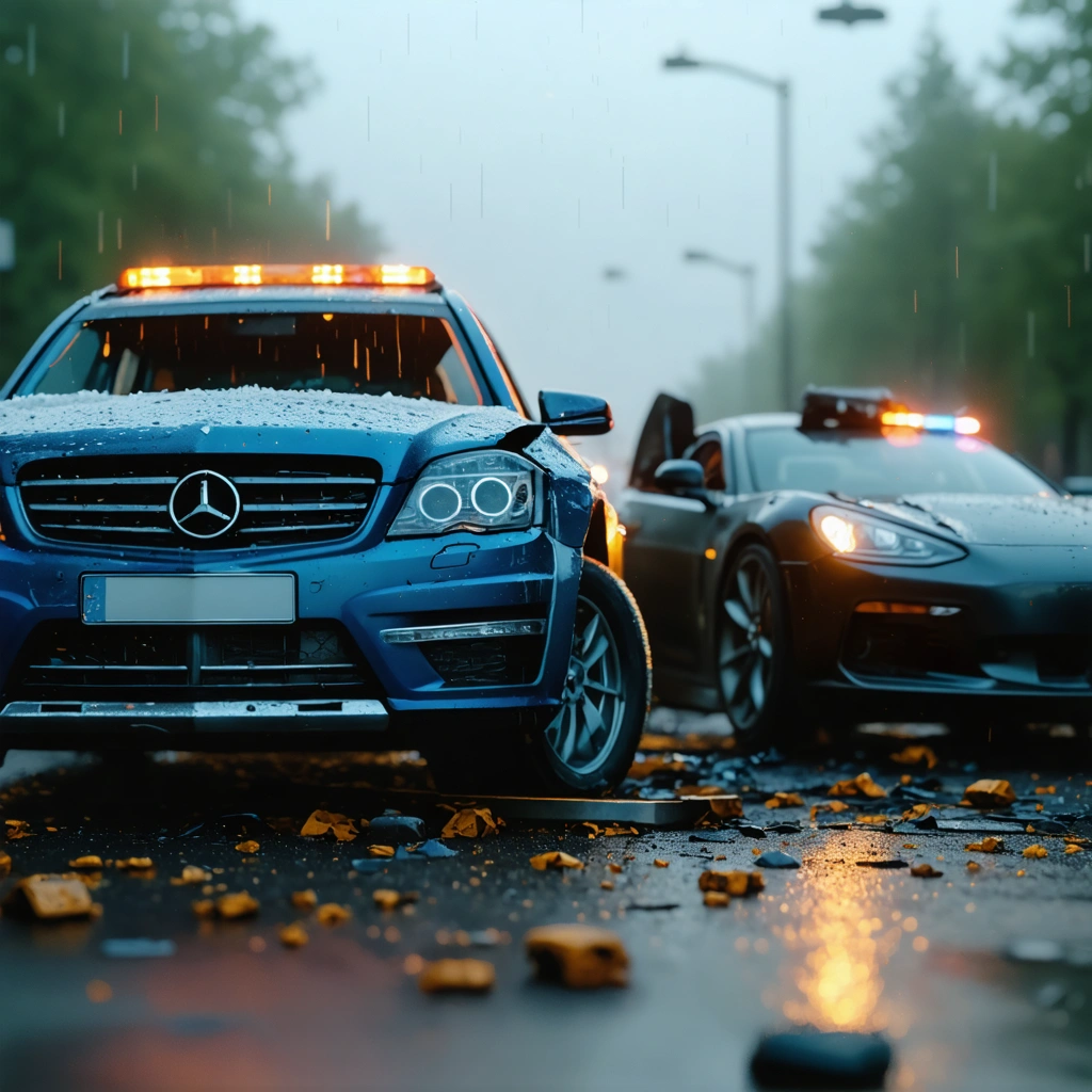 Illustration of a car accident insurance claim