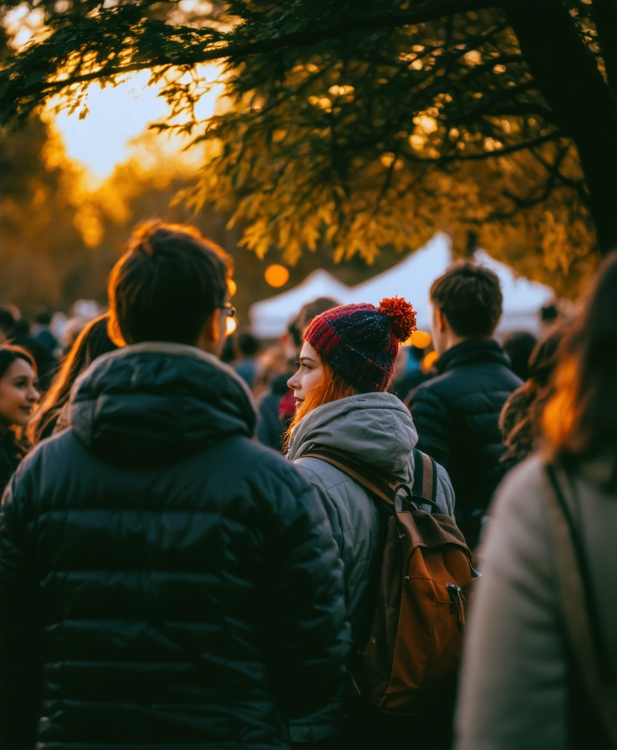People participating in an outdoor community charity event