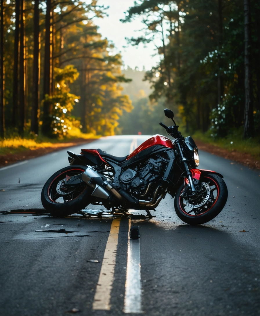 Motorcycle accident on a scenic Florida roadside